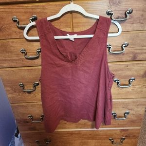 Brick red sleeveless tank